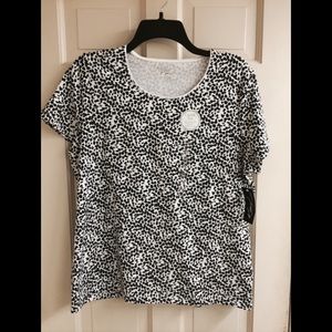 Brand New Black & White Petite Large Classic Tee