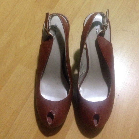 New Xhilaration Cognac Platform Heels Women's 9