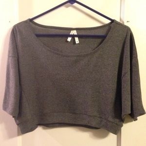 Cute, Gray, Medium crop top shirt