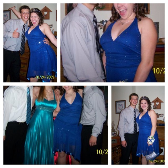Blue sequin homecoming dress