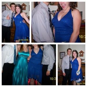 Blue sequin homecoming dress