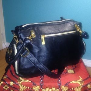 New ASOS Black PU Leather Bowler Bag