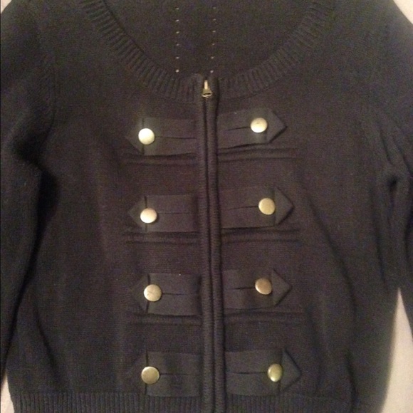 ASOS Black Military Style Sweater Zip Front Size M