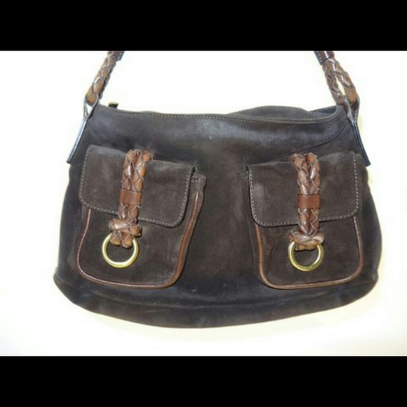 Burberry Brit suede bag w/ braided rope straps