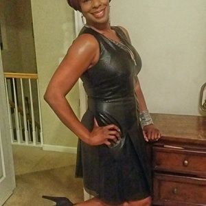 Calvin Klein faux leather dress