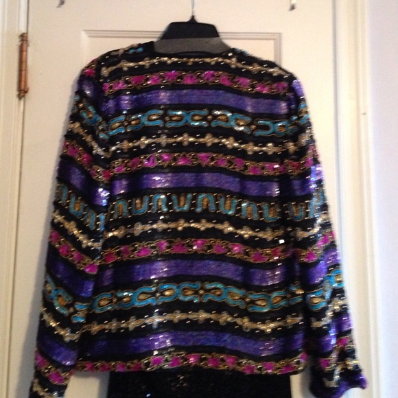REDUCED-Beautiful Classic Sequin Dinner Jacket - Picture 3 of 3