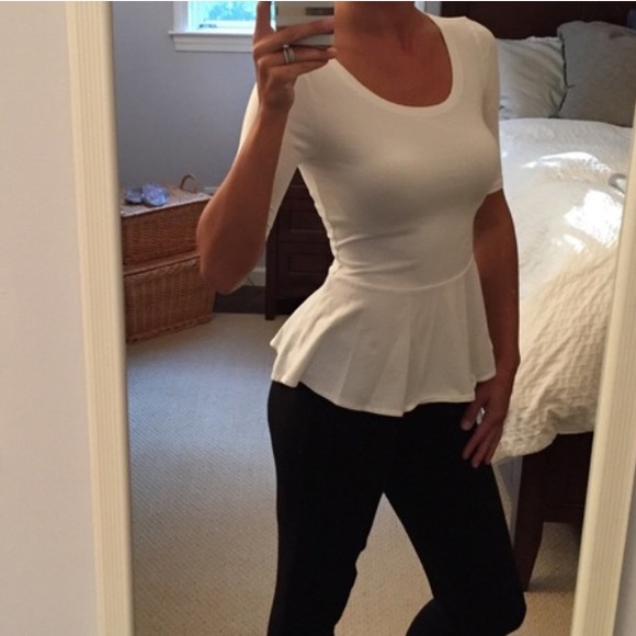 Tops - White Peplum top