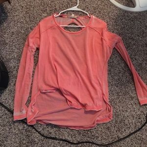 billabong peach long sleeve blouse