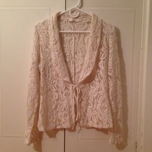 Lace Flower Print Top Jacket