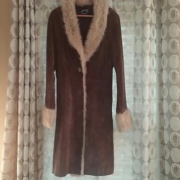 Brown Suede Coat. Candies. Size Medium. Used