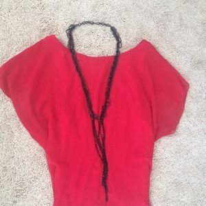 Long black chain necklace (shirt not included)