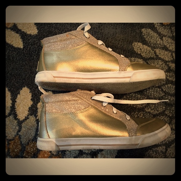 UGG Audry Gold Metallic High Top Sneakers