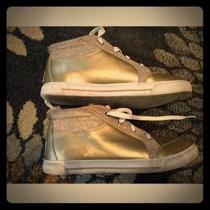 UGG Audry Gold Metallic High Top Sneakers