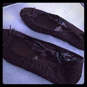 Black Lace Flats
