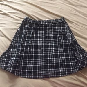 Black Plaid Mini Skirt
