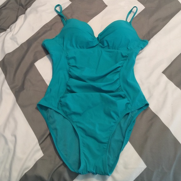 NEW Spanx Sara Blakely swimsuit Size L blue