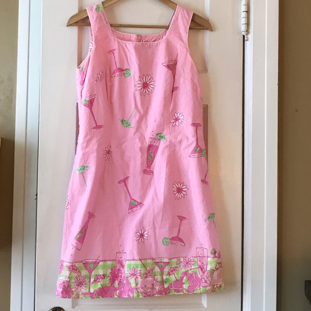 Lilly Pulitzer Sunset Pink Cocktails shift dress