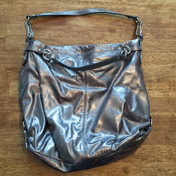 Coach metallic silver purse