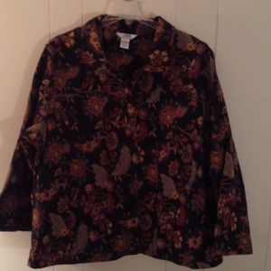 Black floral print jacket, like new