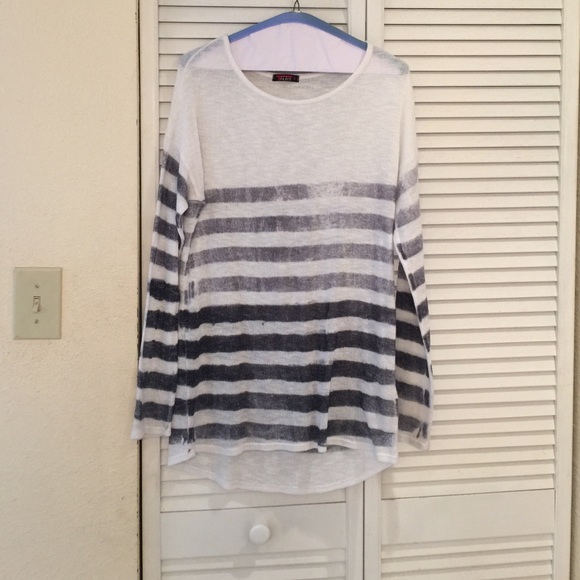 T party Sweaters - Oversized sheer sweater with stripes