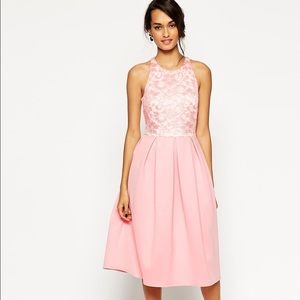 Asos lace top scuba debutante midi dress