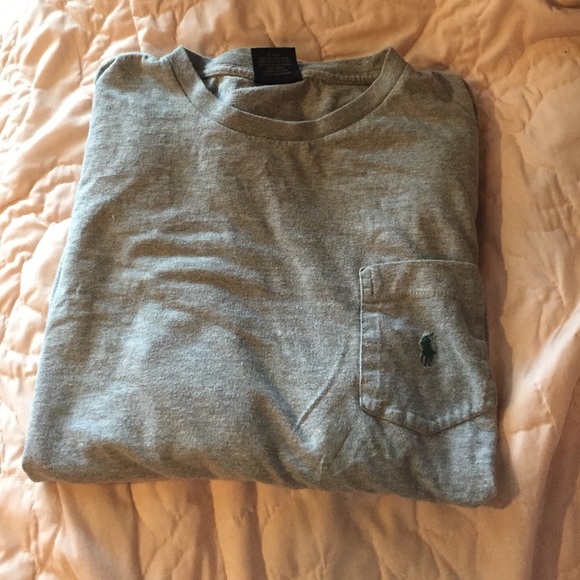 Gray long sleeve polo t shirt
