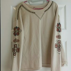 Free people embroidered sweatshirt