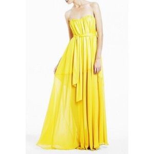 BCBG MAXAZRIA yellow chiffon gown - worn once