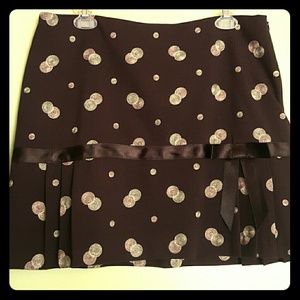 INC Brown Embroidered Skirt with Pleats