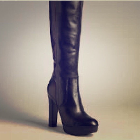 Michael Kors tall Black Leather Platform Boot