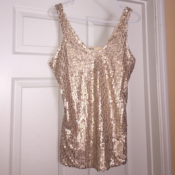 Charlotte Russe Tops - Gold/ champagne colored sequence tank top