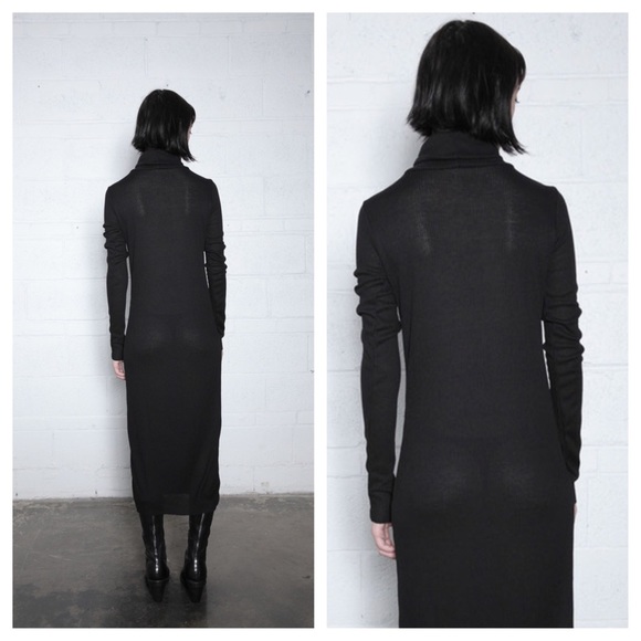 ❌SOLD❌ Ovate Ribbed Cotton Turtleneck Midi Dress - Picture 3 of 4