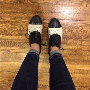 Black and white oxfords