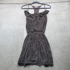 Grey sequin halter dress