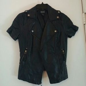 Faux Leather Short sleeve moto jacket
