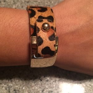 Leopard hair & gold cuff