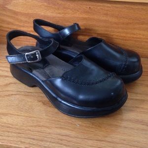 Dansko Black Leather Clog