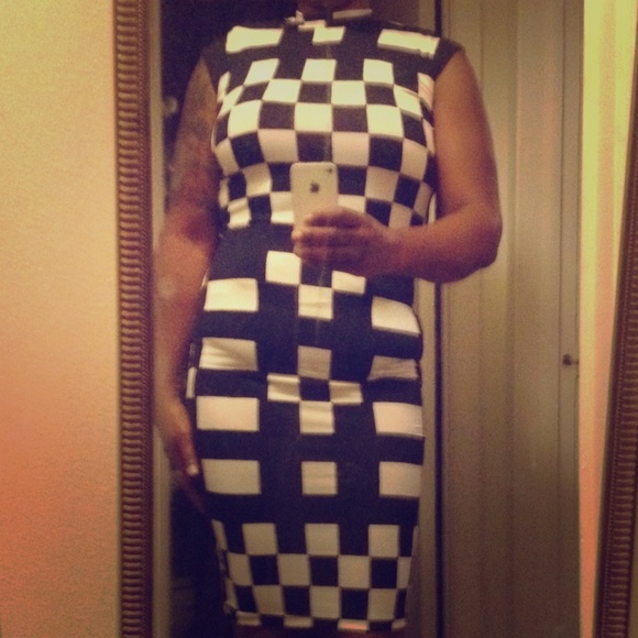Sexy black and white dress