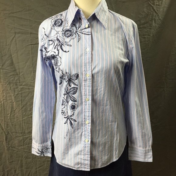Early 2000s - GAP Striped Long Sleeve Dress Shirt