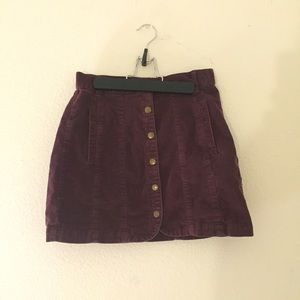 Burgundy corduroy skirt