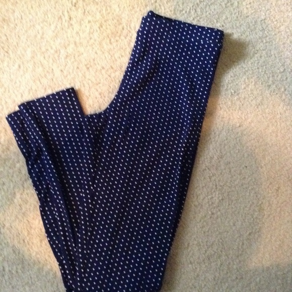 Navy & White Polka Dot Leggings