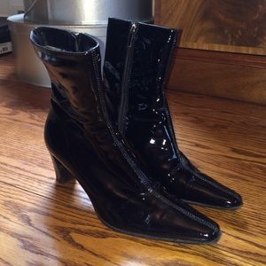 Black Leather Rainboot Booties size 7.5