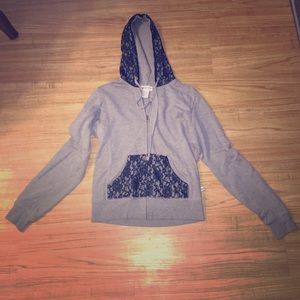 Full zip sweatshirt jacket.