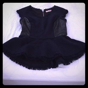 Rebecca Taylor Tweed and leather Peplum top