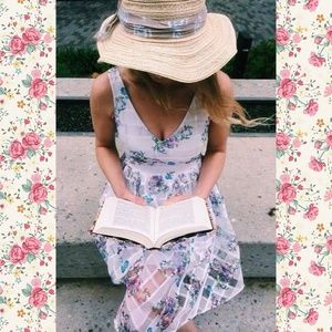 🌸Anthropologie White Floral Peony Garden Dress