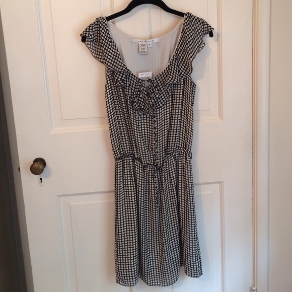 Black and White PollaDot Ruffle Dress size M - Picture 1 of 4