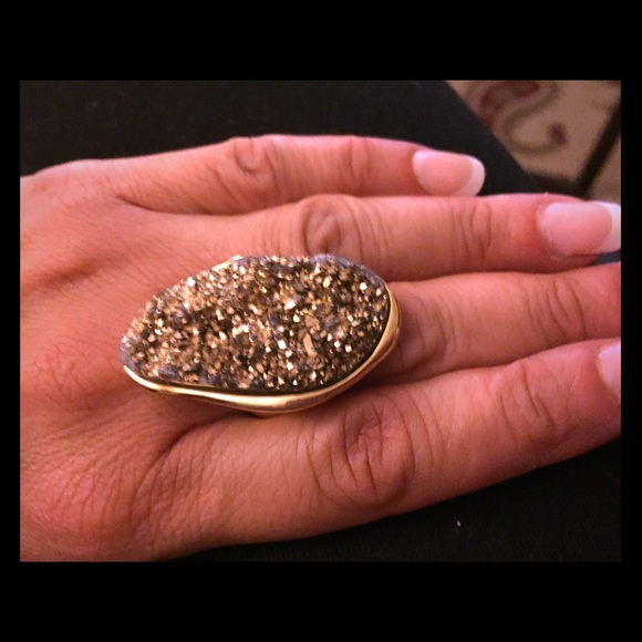 Marcia Moran druzy natural stone ring