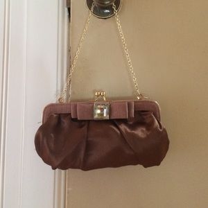 Brown with Jewel Clutch/ Crossbody Bag