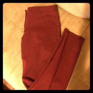 Maroon cropped dress pants