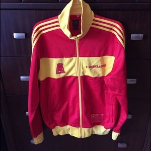 Adidas Red/yellow zip up